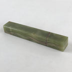 Japanese Jade Green Stone Paperweight Vtg Calligraphy Shodo Hisui Bunchin JK544