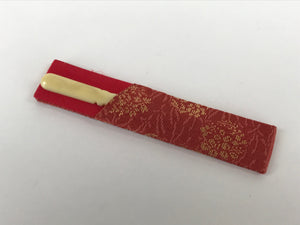 Japanese Kashikiri Yoji Toothpick Vtg Tea Ceremony Item Red Fabric Cover JK666