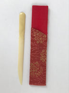 Japanese Kashikiri Yoji Toothpick Vtg Tea Ceremony Item Red Fabric Cover JK666