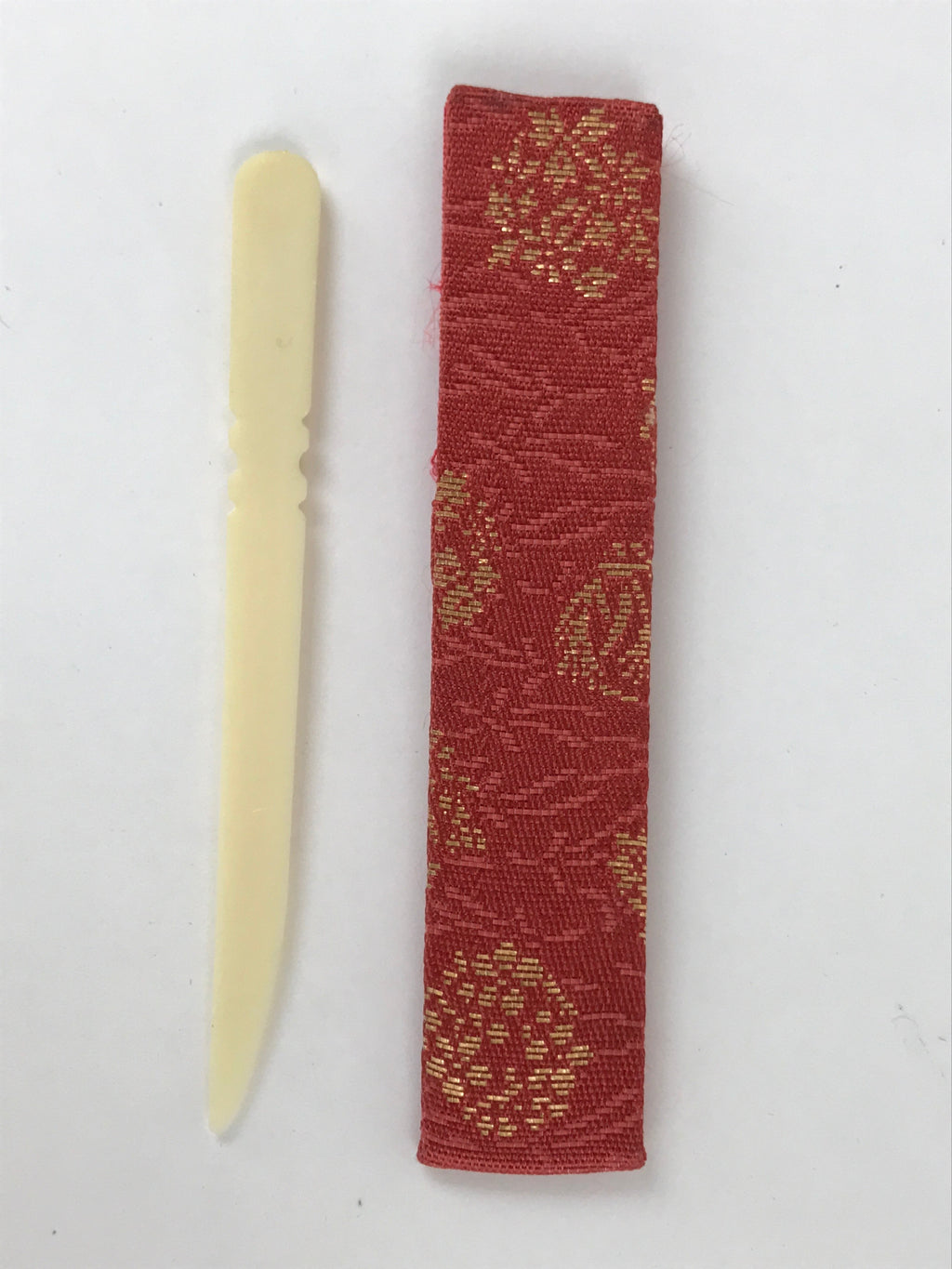 Japanese Kashikiri Yoji Toothpick Vtg Tea Ceremony Item Red Fabric Cover JK666