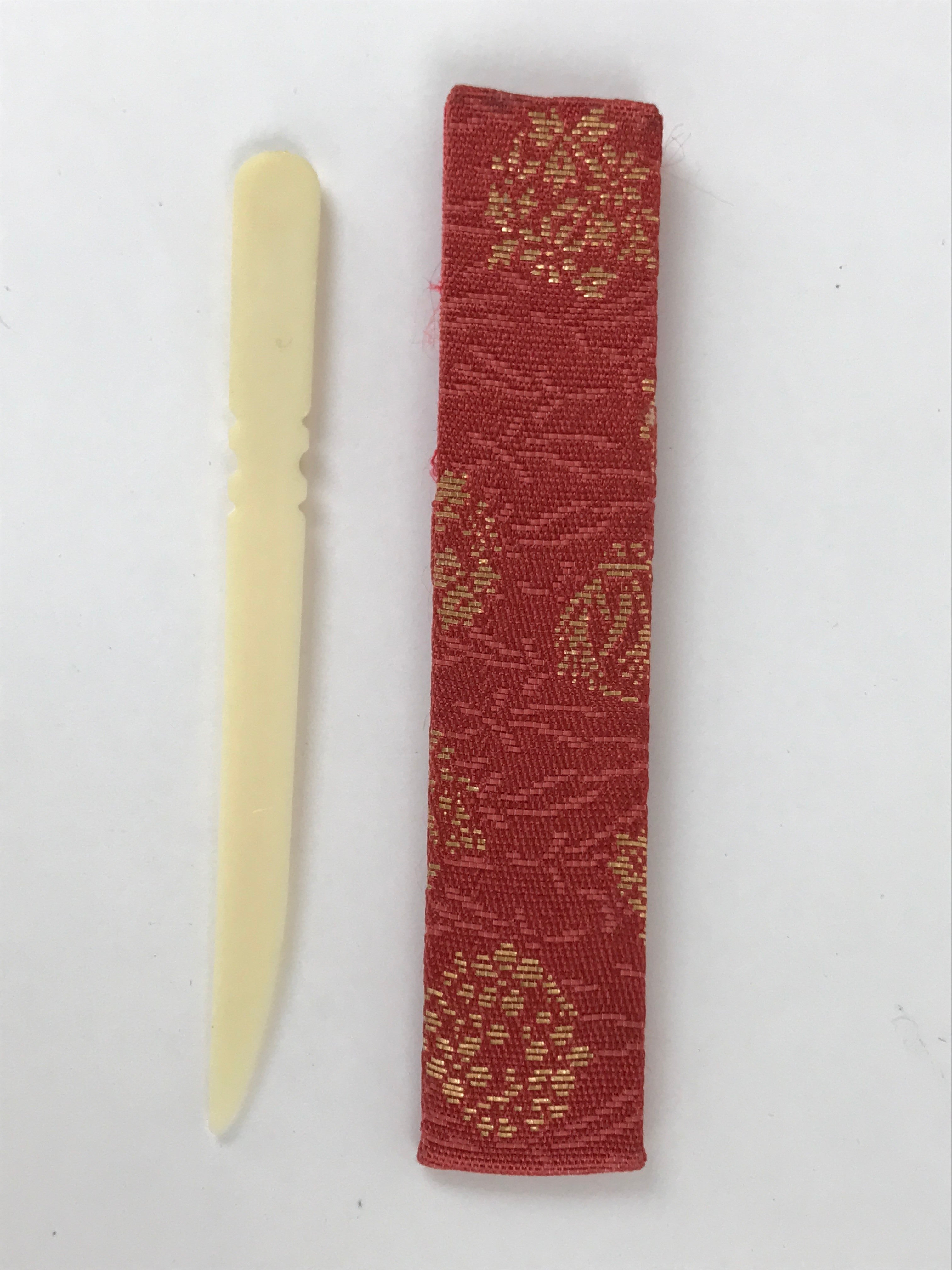 Japanese Kashikiri Yoji Toothpick Vtg Tea Ceremony Item Red Fabric Cover JK666