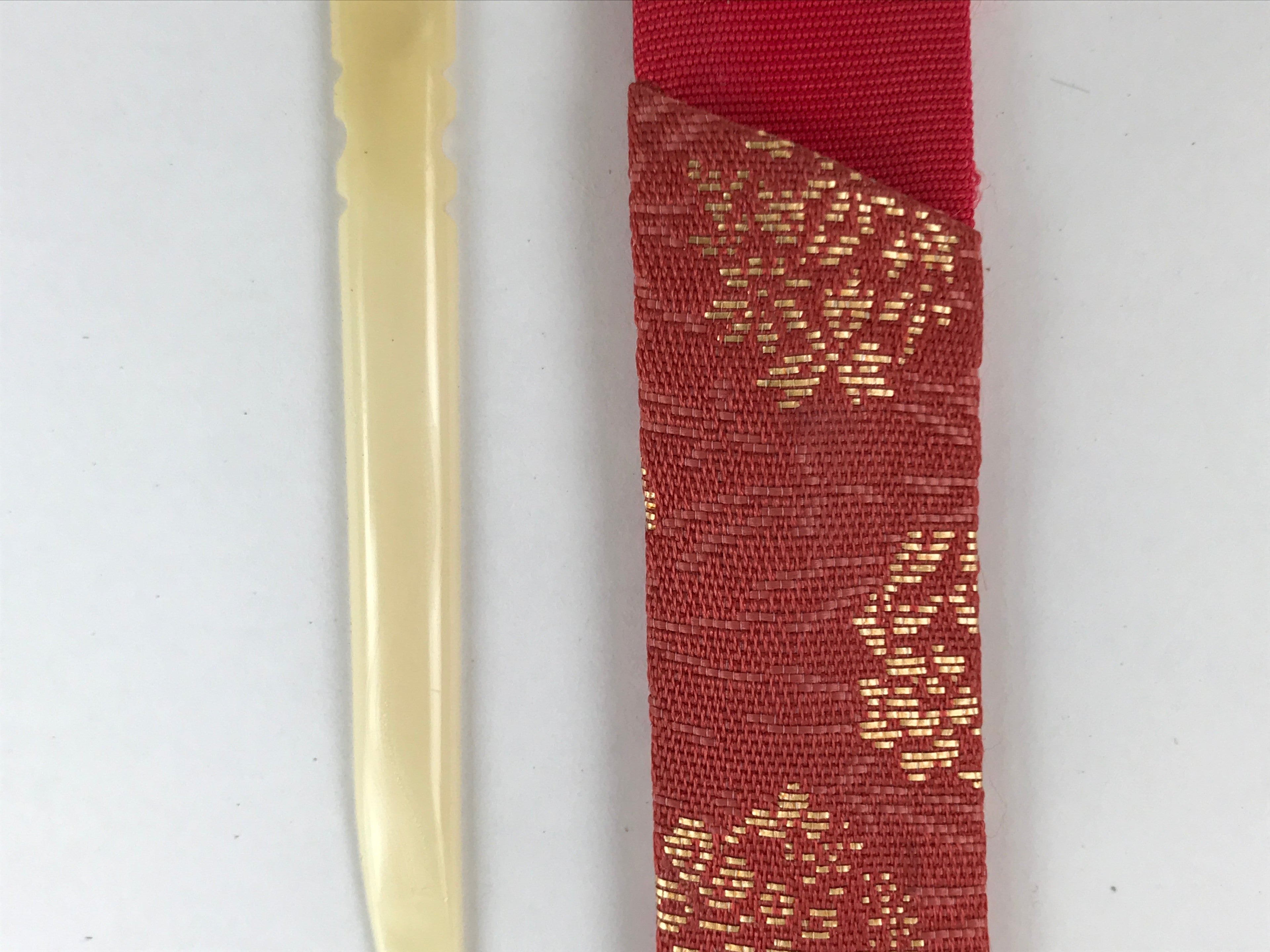 Japanese Kashikiri Yoji Toothpick Vtg Tea Ceremony Item Red Fabric Cover JK666