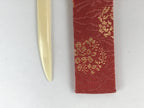 Japanese Kashikiri Yoji Toothpick Vtg Tea Ceremony Item Red Fabric Cover JK666