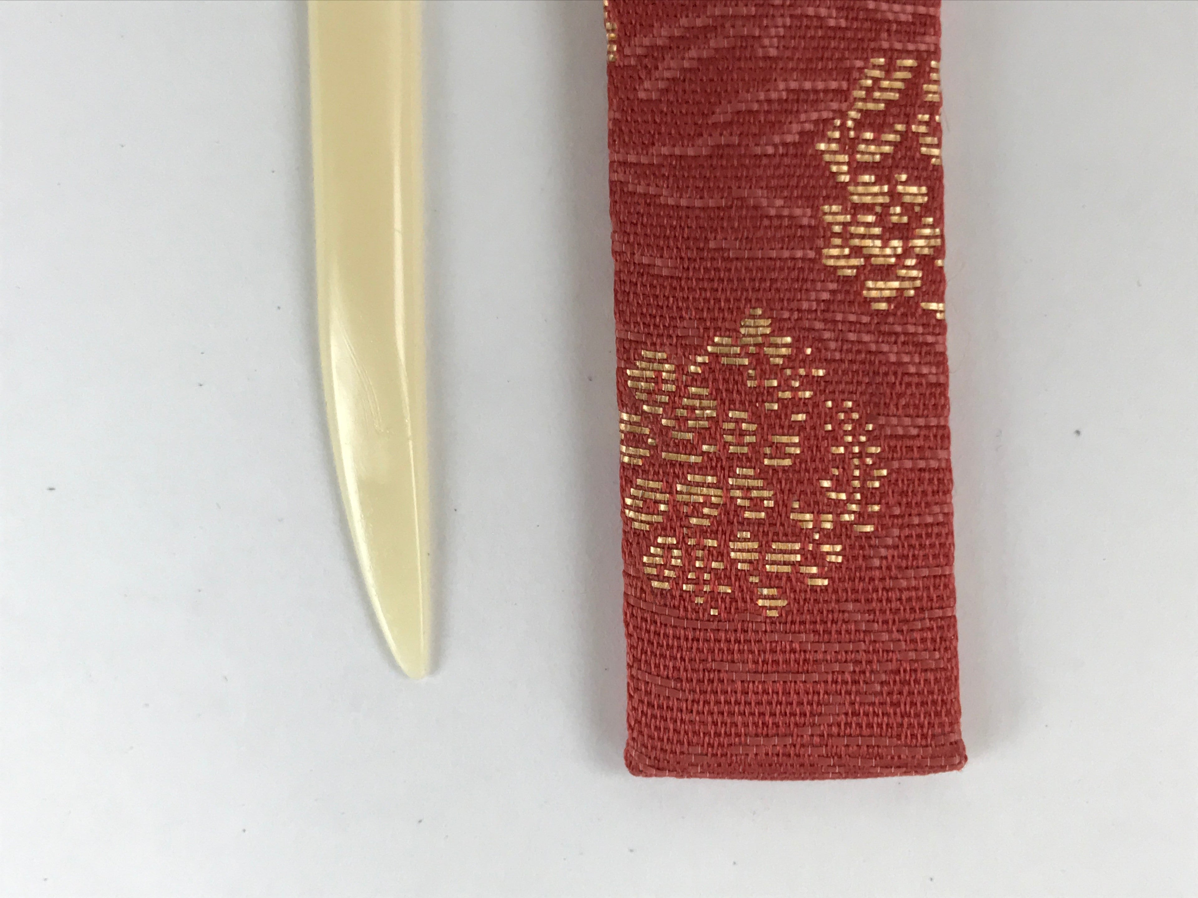 Japanese Kashikiri Yoji Toothpick Vtg Tea Ceremony Item Red Fabric Cover JK666