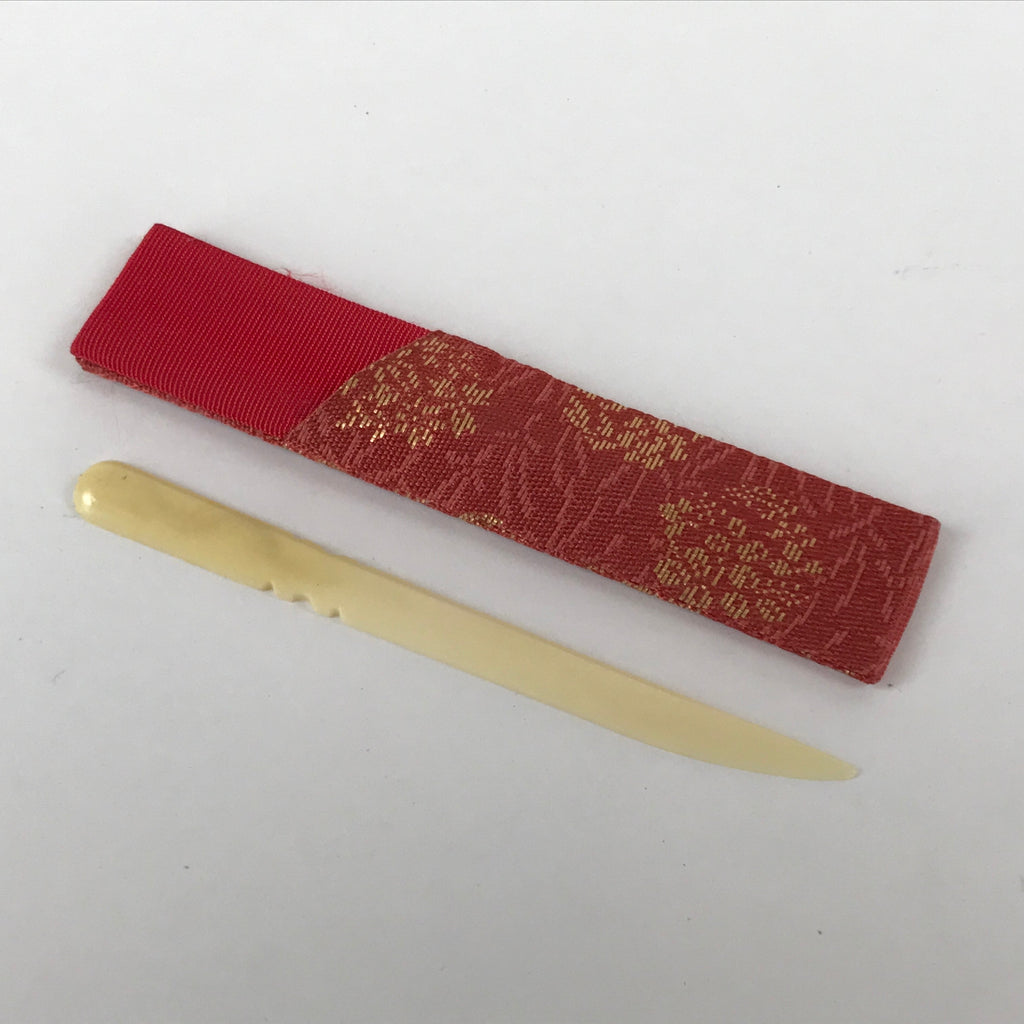 Japanese Kashikiri Yoji Toothpick Vtg Tea Ceremony Item Red Fabric Cover JK666