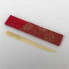 Japanese Kashikiri Yoji Toothpick Vtg Tea Ceremony Item Red Fabric Cover JK666