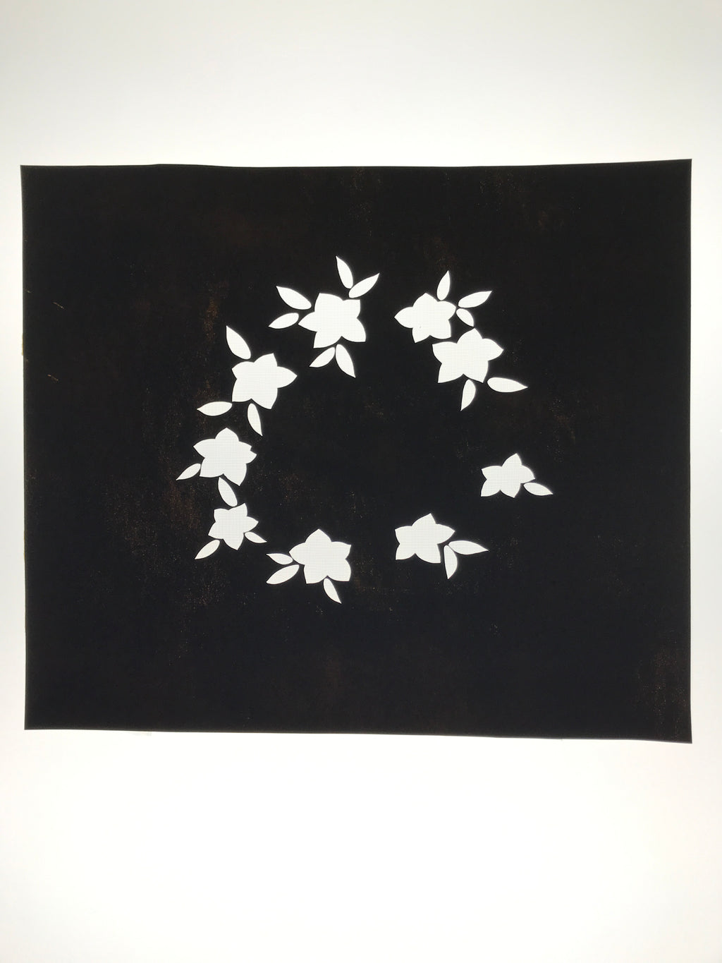 Japanese Katagami Paper Kimono Stencil Vtg Balloon Flower Bellflower Kikyo A820