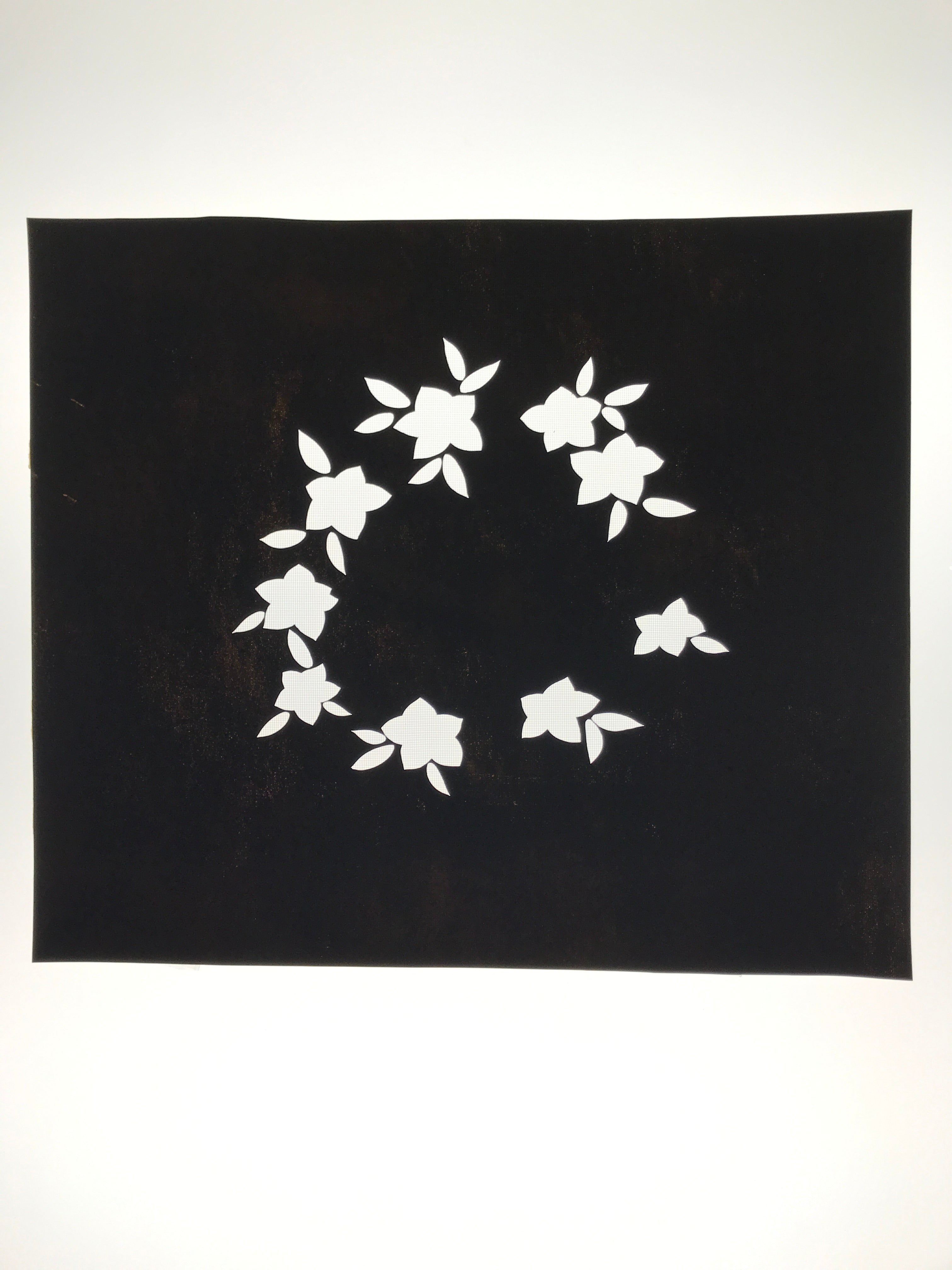 Japanese Katagami Paper Kimono Stencil Vtg Balloon Flower Bellflower Kikyo A820