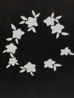 Japanese Katagami Paper Kimono Stencil Vtg Balloon Flower Bellflower Kikyo A820