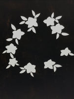 Japanese Katagami Paper Kimono Stencil Vtg Balloon Flower Bellflower Kikyo A820