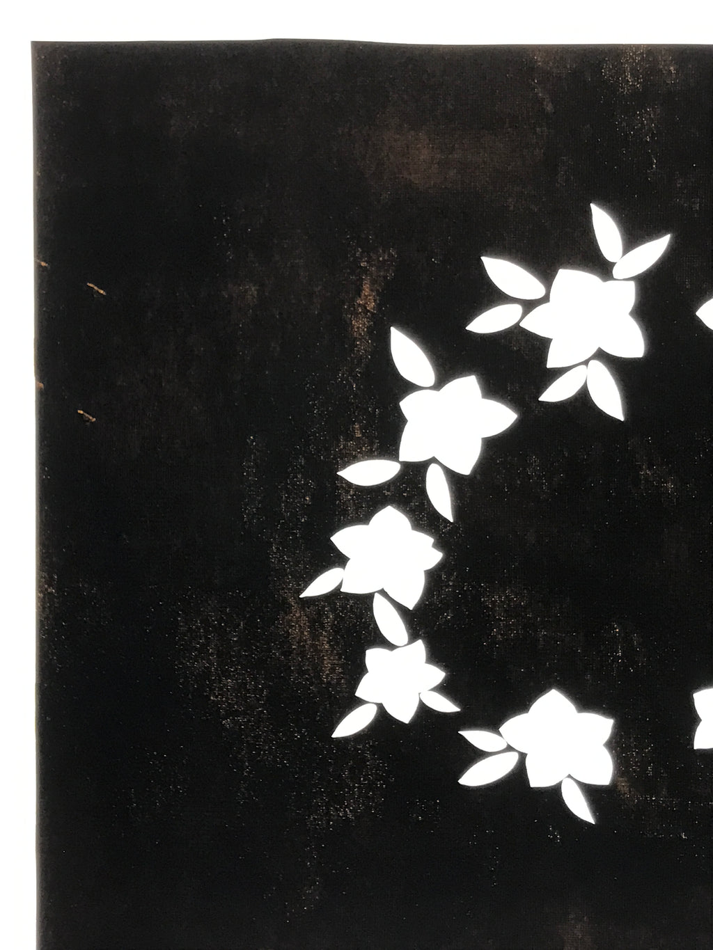 Japanese Katagami Paper Kimono Stencil Vtg Balloon Flower Bellflower Kikyo A820