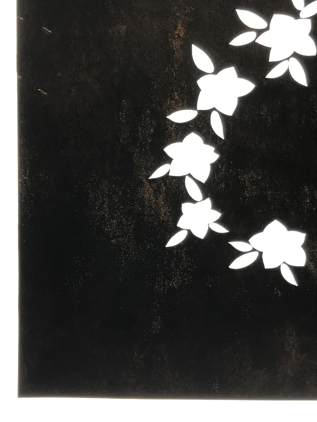 Japanese Katagami Paper Kimono Stencil Vtg Balloon Flower Bellflower Kikyo A820