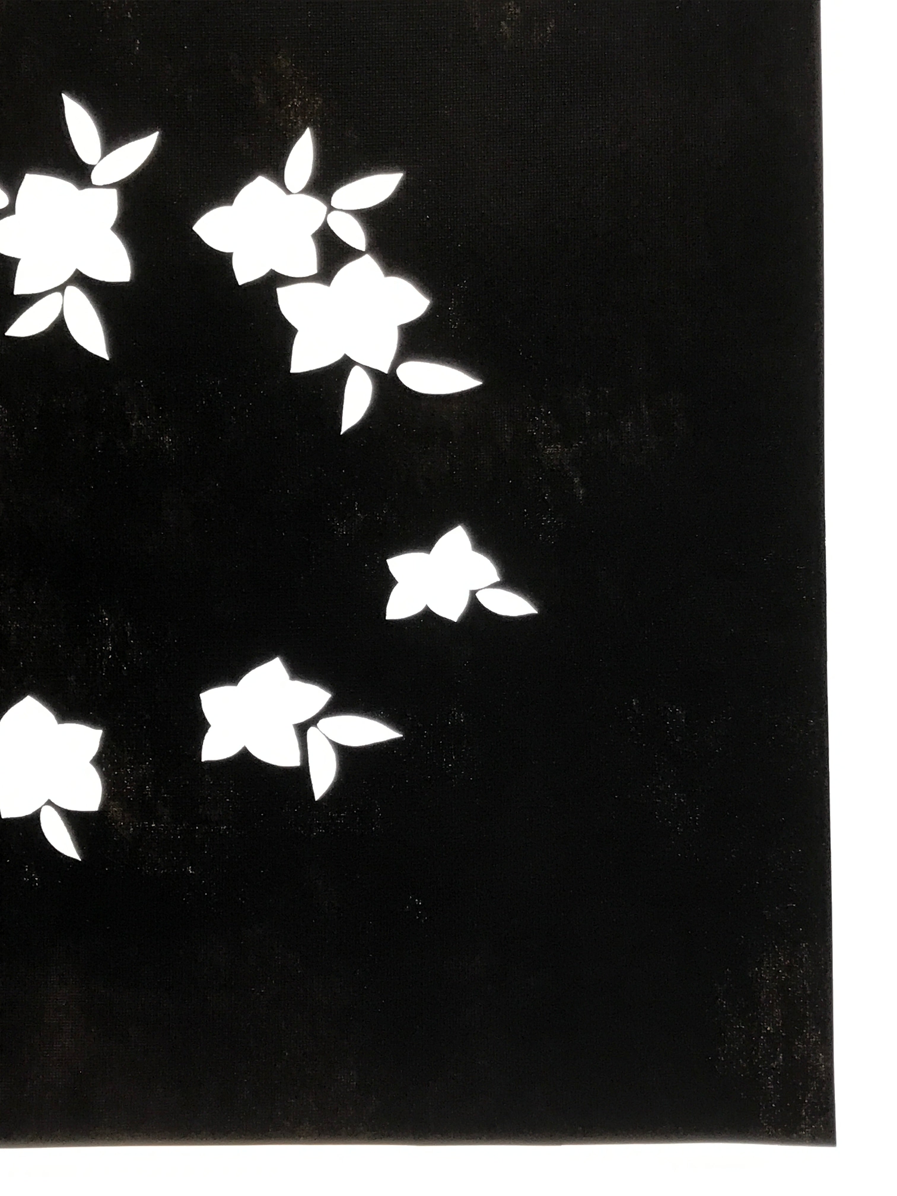 Japanese Katagami Paper Kimono Stencil Vtg Balloon Flower Bellflower Kikyo A820
