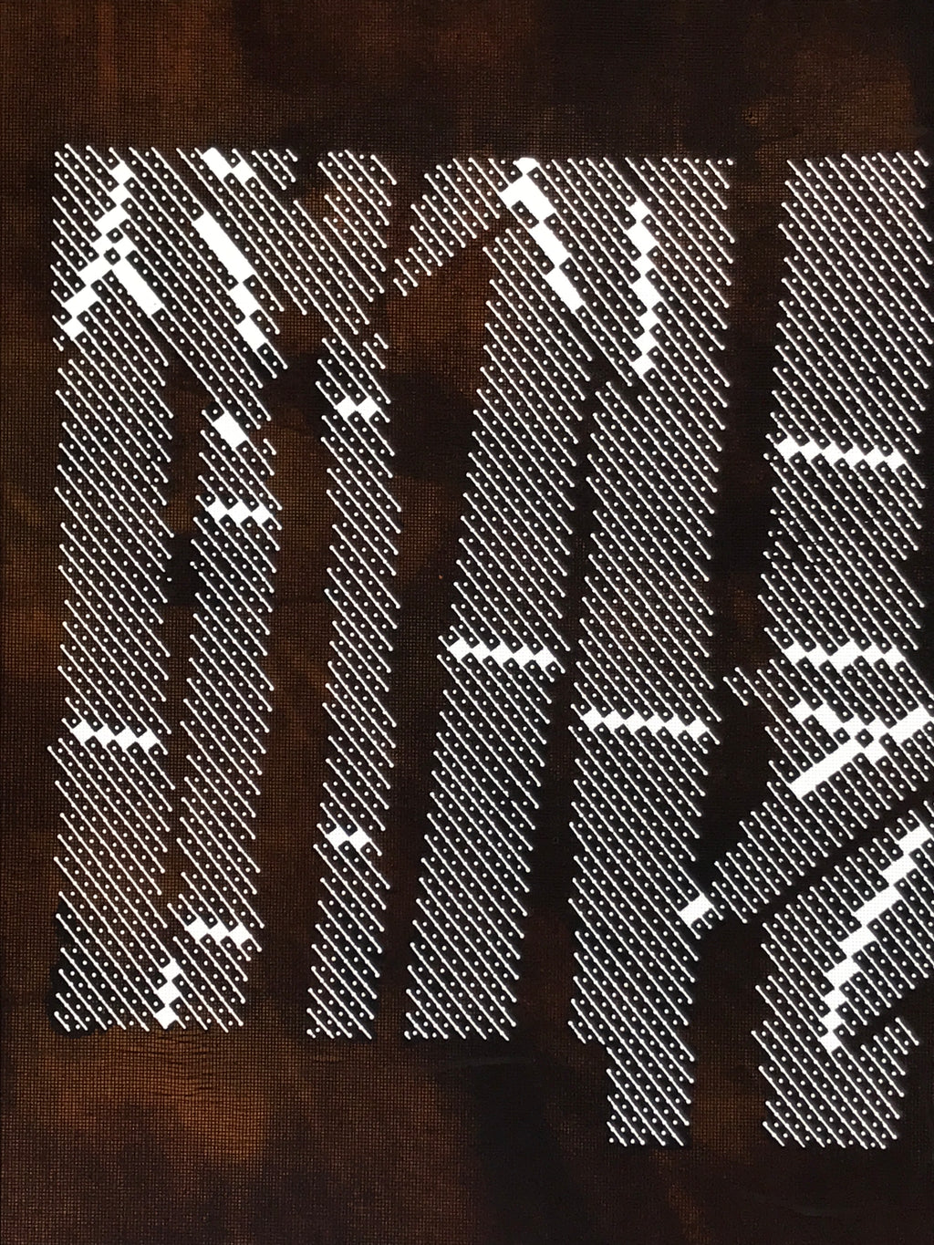 Japanese Katagami Paper Kimono Stencil Vtg Katazome Bamboo Dot Shochikubai A813