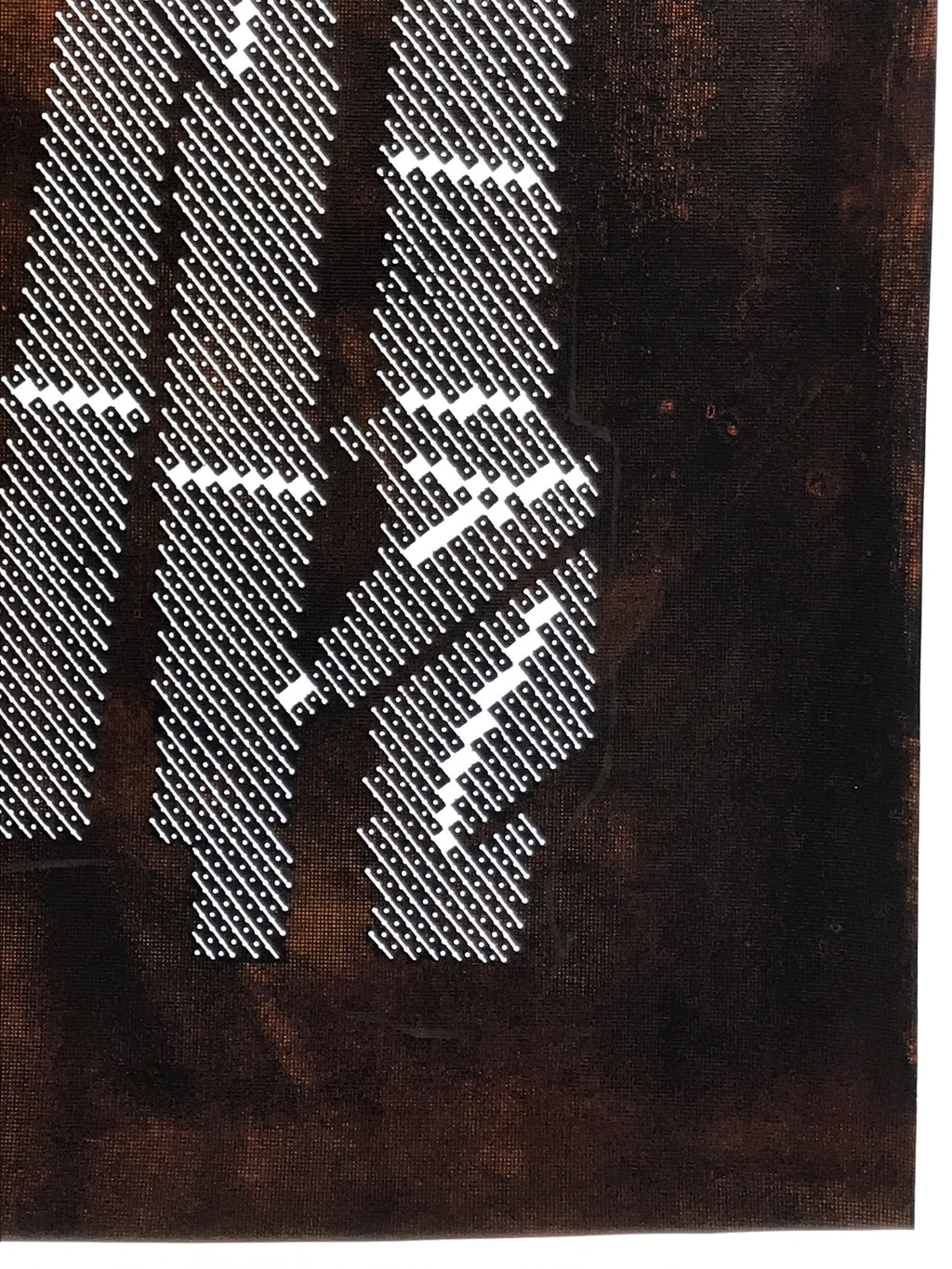 Japanese Katagami Paper Kimono Stencil Vtg Katazome Bamboo Dot Shochikubai A813