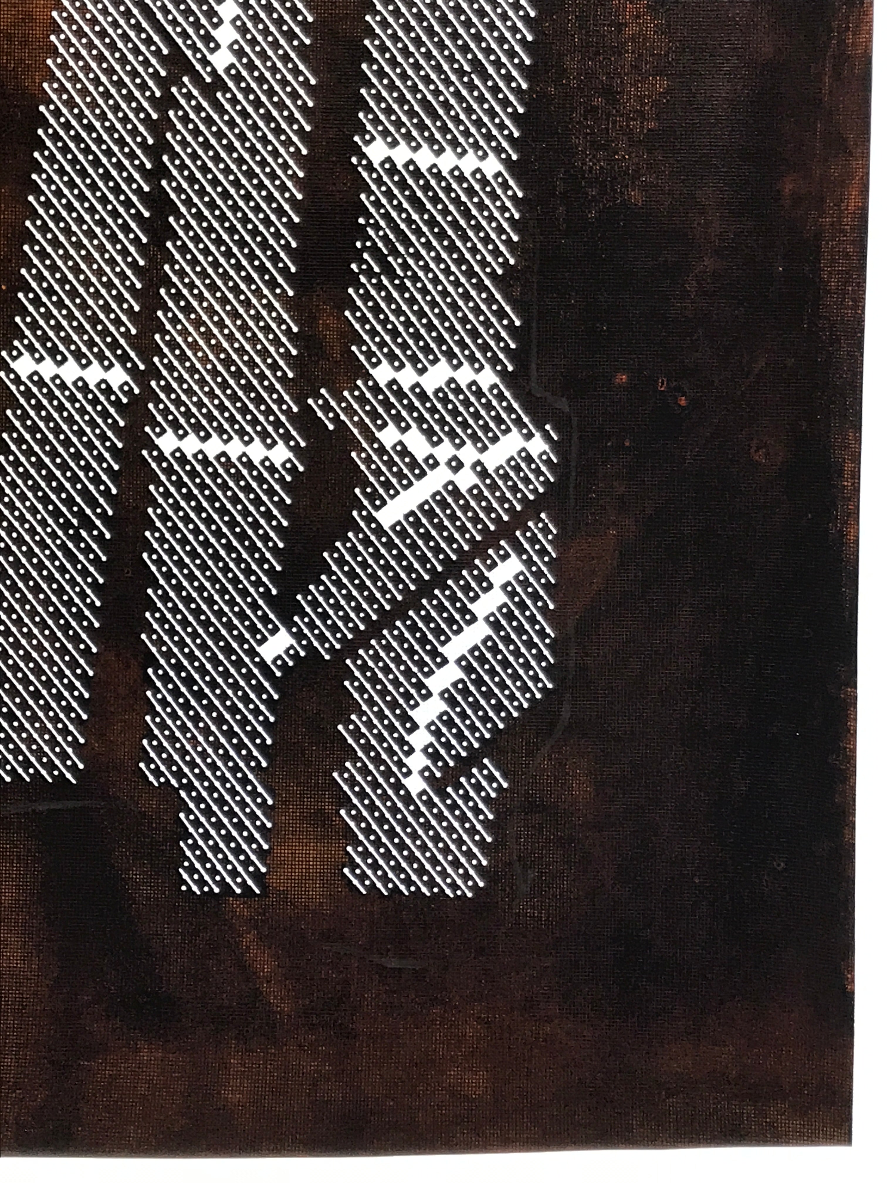 Japanese Katagami Paper Kimono Stencil Vtg Katazome Bamboo Dot Shochikubai A813