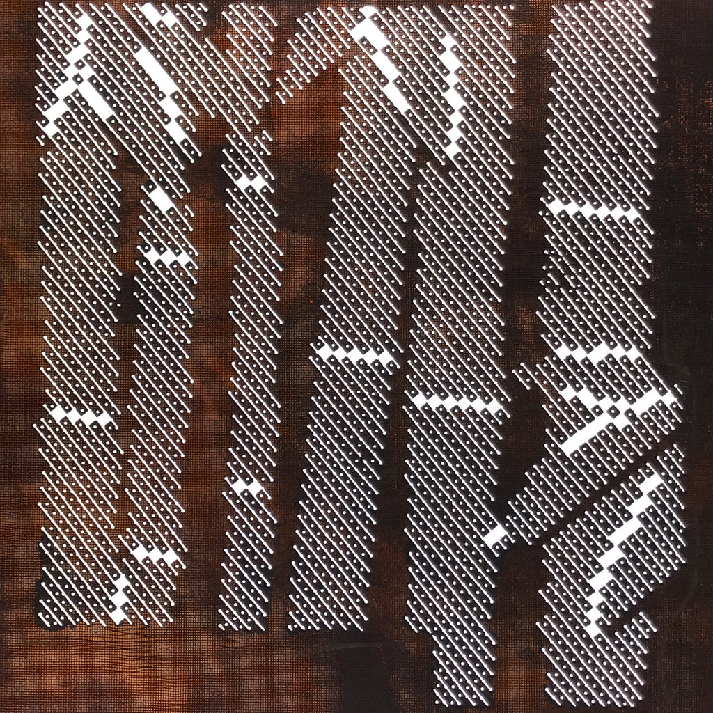 Japanese Katagami Paper Kimono Stencil Vtg Katazome Bamboo Dot Shochikubai A813