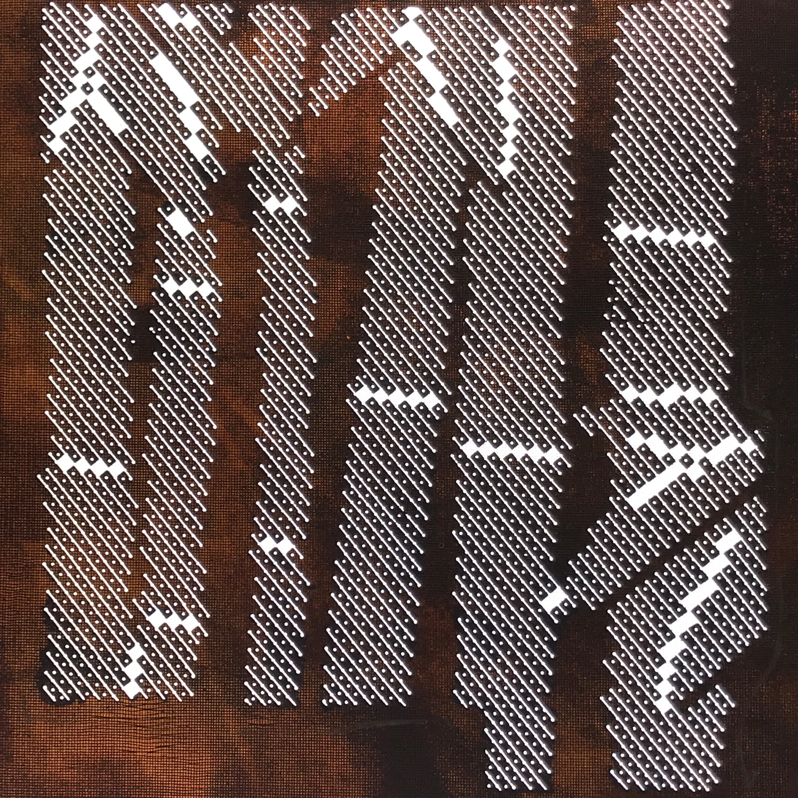 Japanese Katagami Paper Kimono Stencil Vtg Katazome Bamboo Dot Shochikubai A813