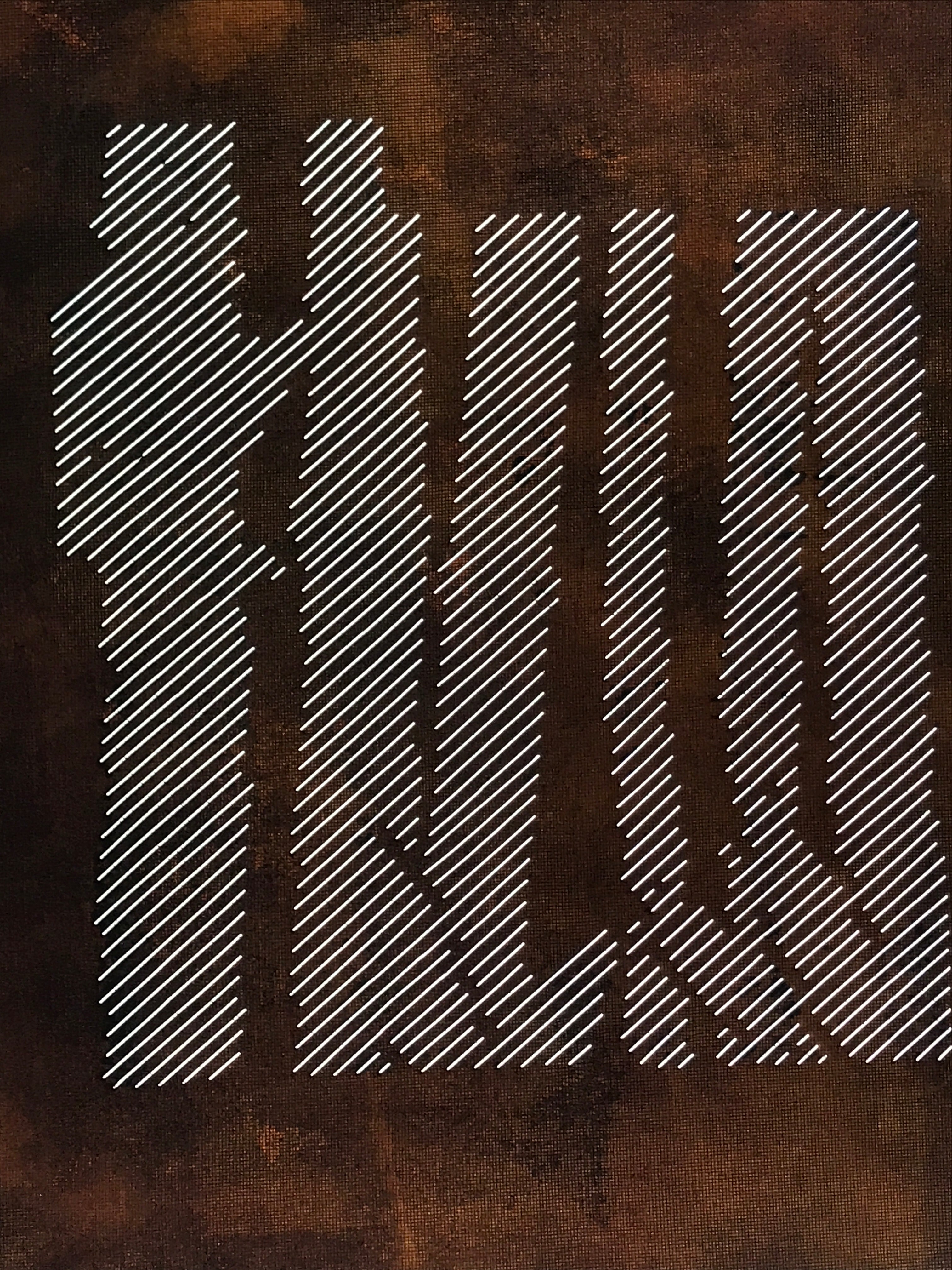 Japanese Katagami Paper Kimono Stencil Vtg Katazome Bamboo Line Shochikubai A815