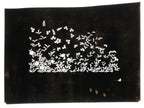 Japanese Katagami Paper Kimono Stencil Vtg Katazome Flower Garden Design A812