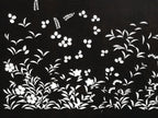 Japanese Katagami Paper Kimono Stencil Vtg Katazome Flower Garden Design A812