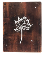 Japanese Katagami Paper Kimono Stencil Vtg Katazome Lotus Flower Hasu A819