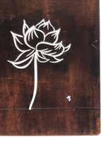 Japanese Katagami Paper Kimono Stencil Vtg Katazome Lotus Flower Hasu A819
