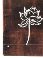 Japanese Katagami Paper Kimono Stencil Vtg Katazome Lotus Flower Hasu A819