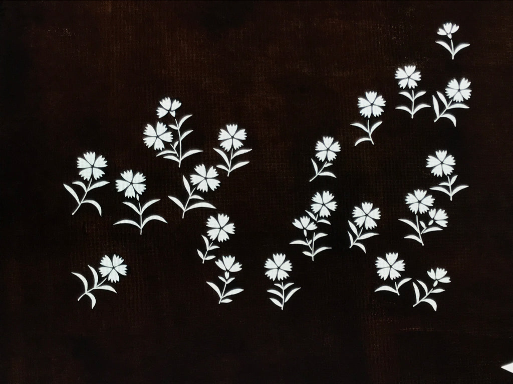 Japanese Katagami Paper Kimono Stencil Vtg Katazome Nadeshiko Carnations A811
