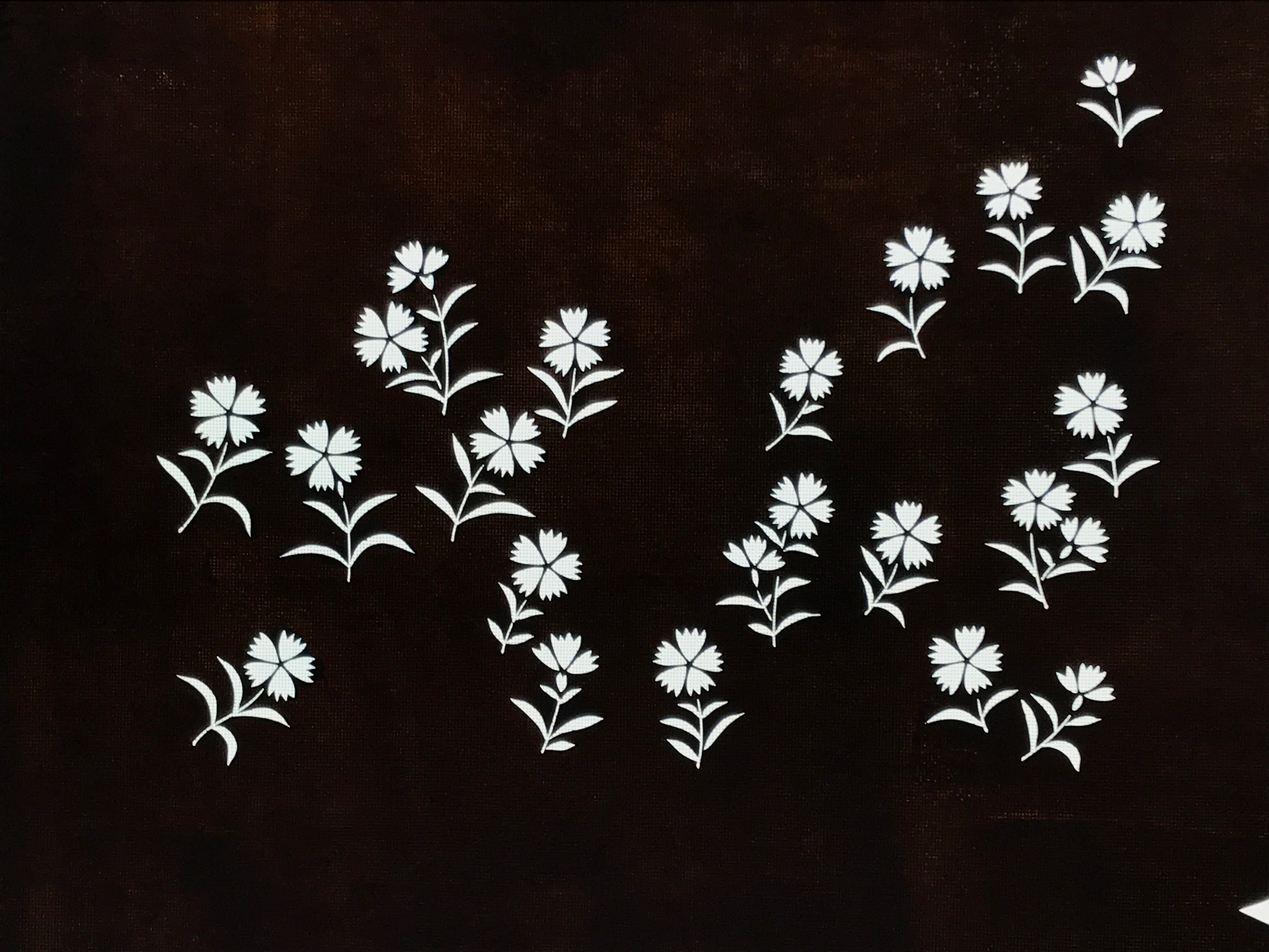 Japanese Katagami Paper Kimono Stencil Vtg Katazome Nadeshiko Carnations A811