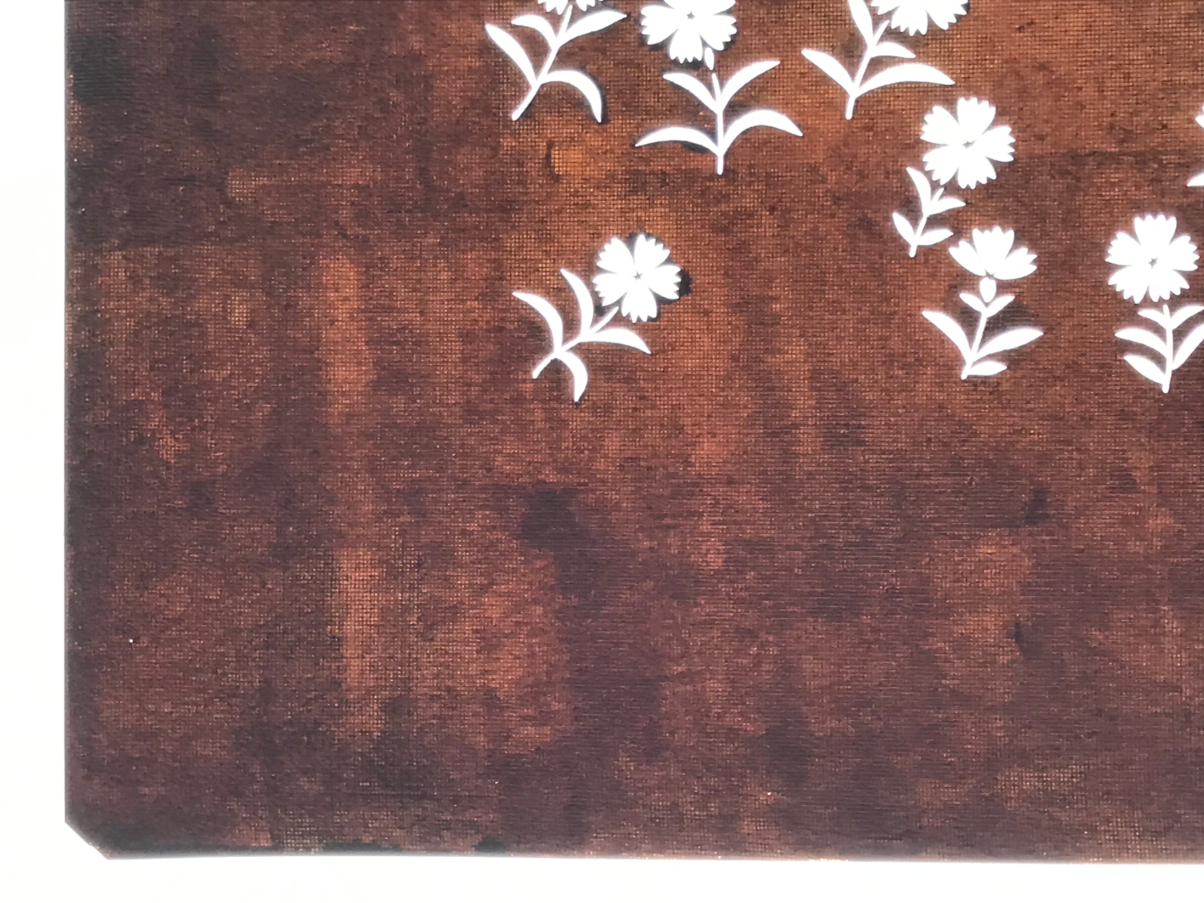Japanese Katagami Paper Kimono Stencil Vtg Katazome Nadeshiko Carnations A811