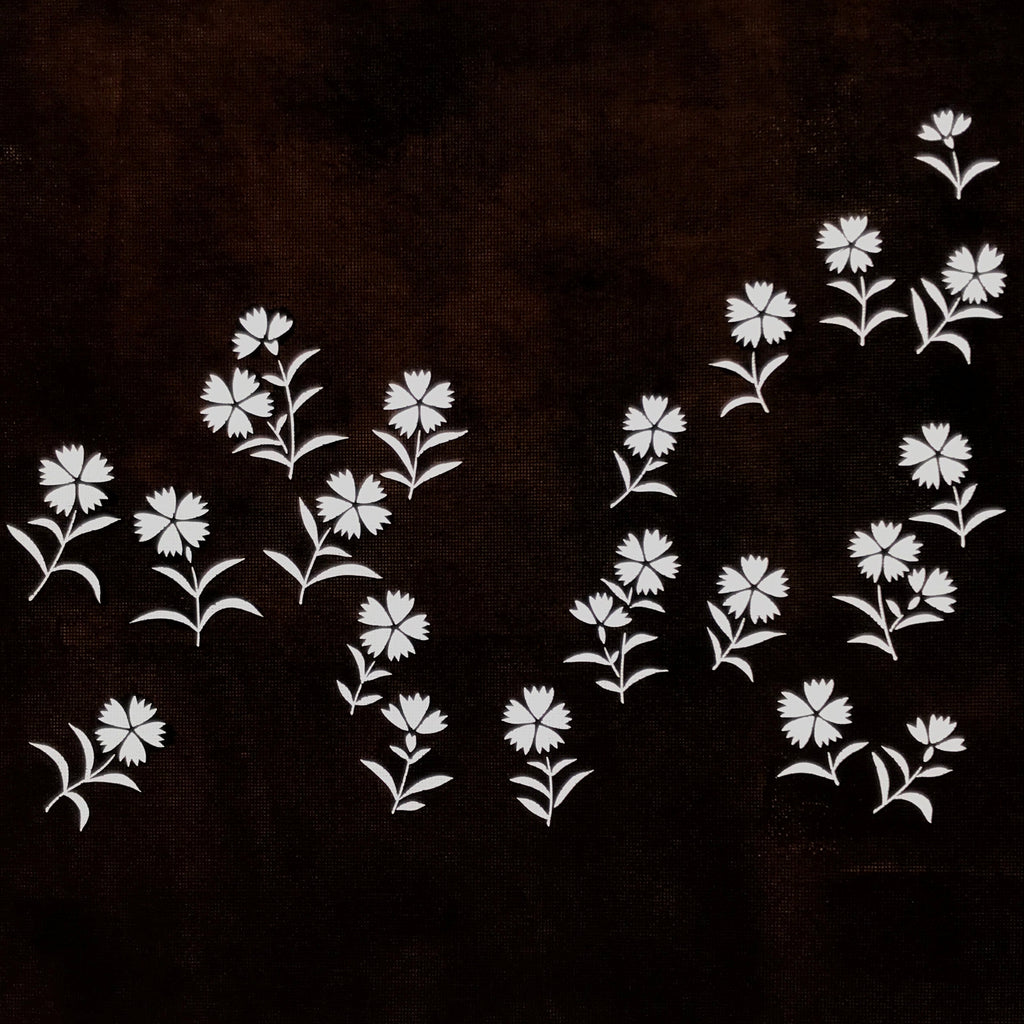 Japanese Katagami Paper Kimono Stencil Vtg Katazome Nadeshiko Carnations A811
