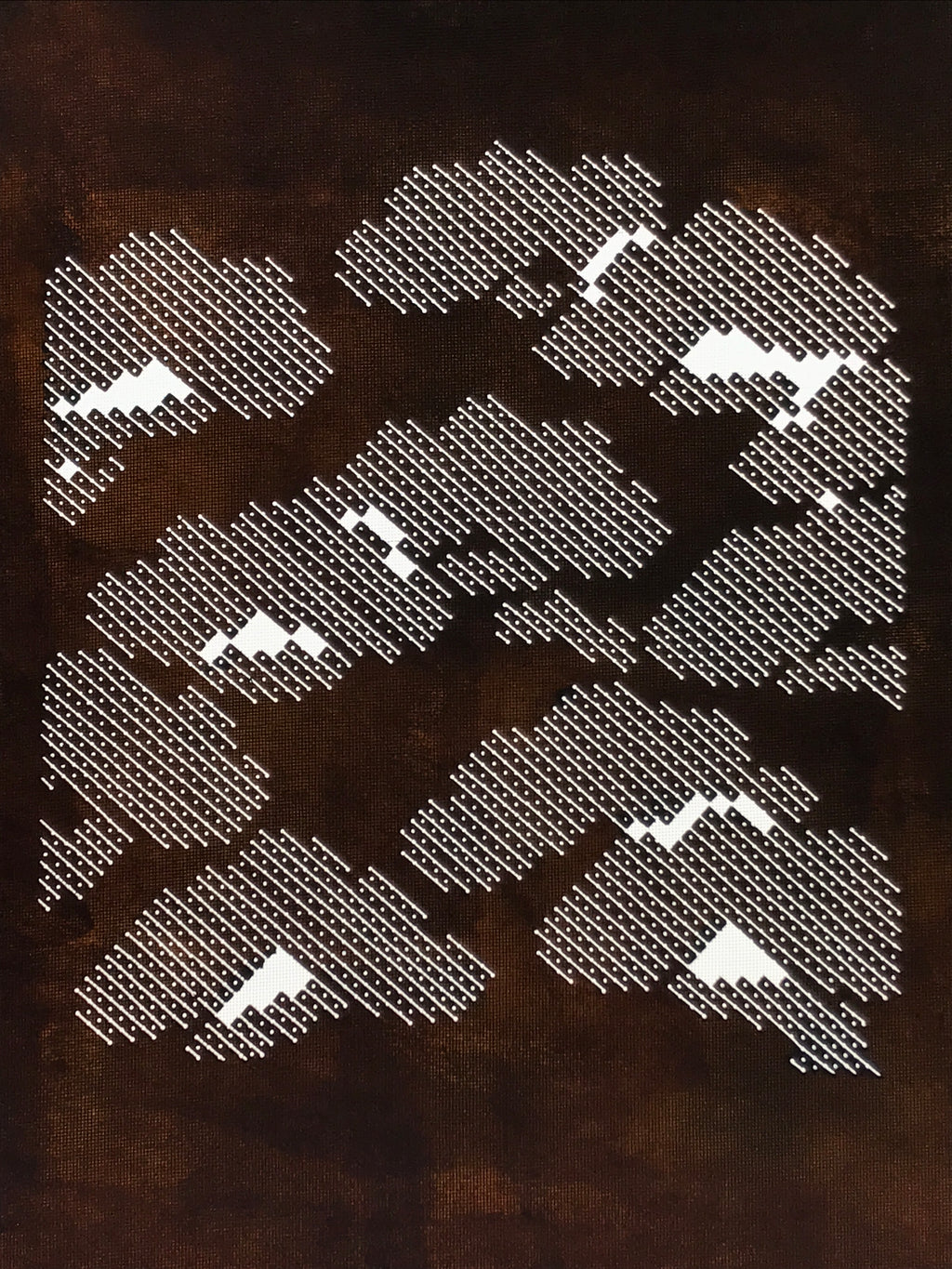 Japanese Katagami Paper Kimono Stencil Vtg Katazome Pine Dot Shochikubai A817