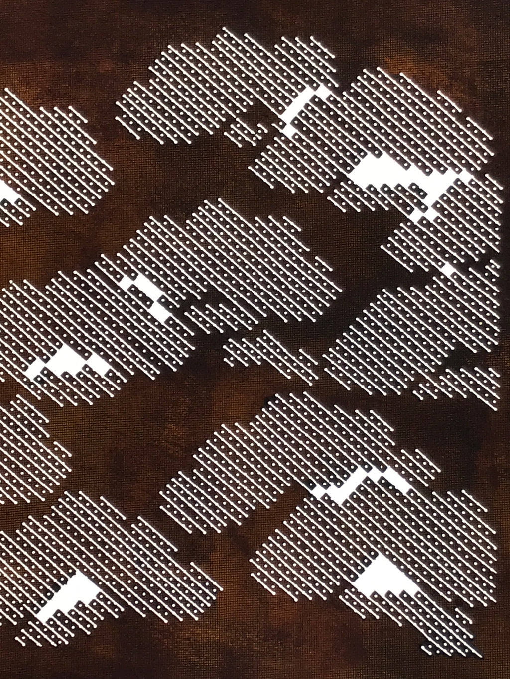 Japanese Katagami Paper Kimono Stencil Vtg Katazome Pine Dot Shochikubai A817