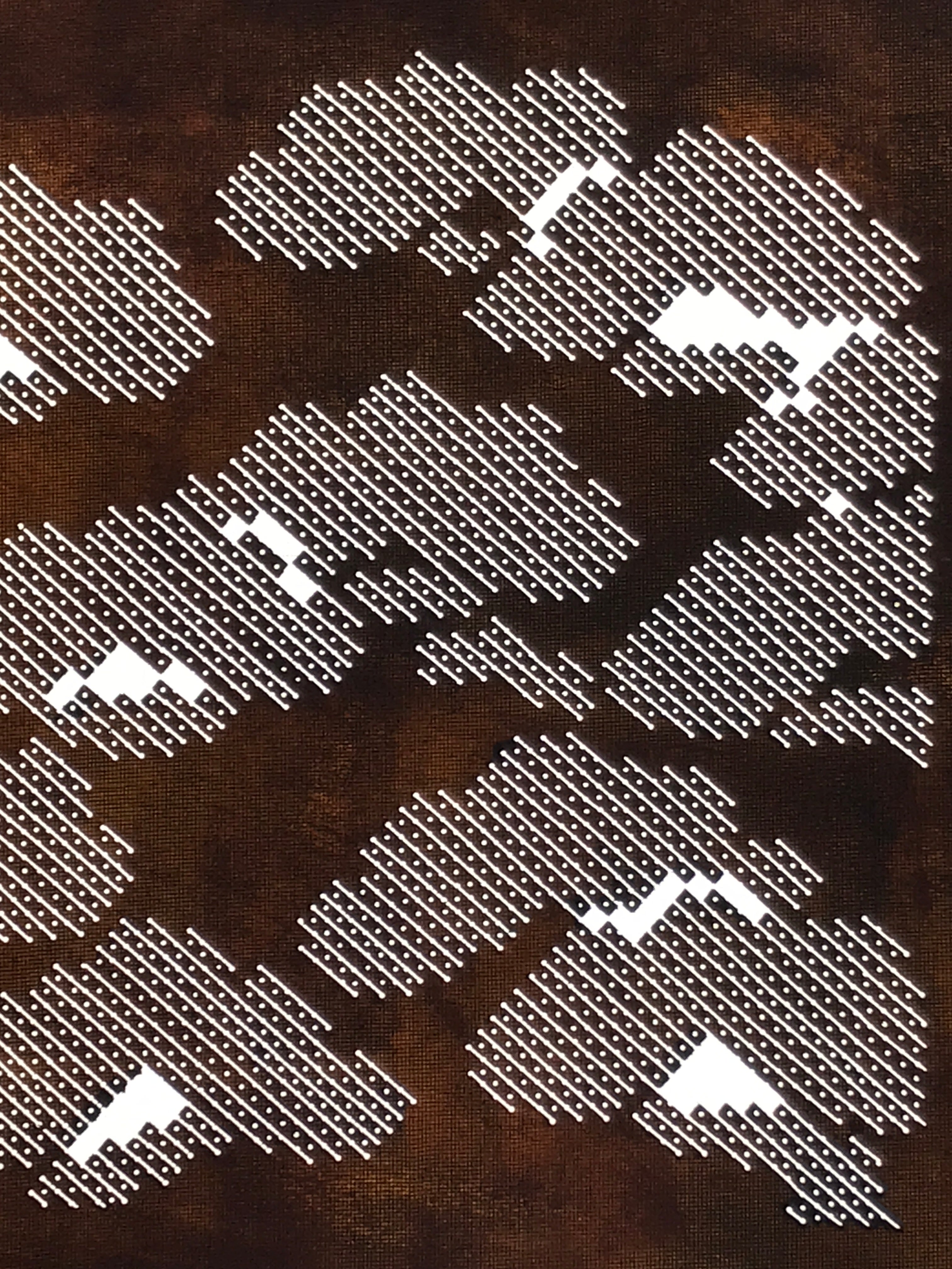 Japanese Katagami Paper Kimono Stencil Vtg Katazome Pine Dot Shochikubai A817
