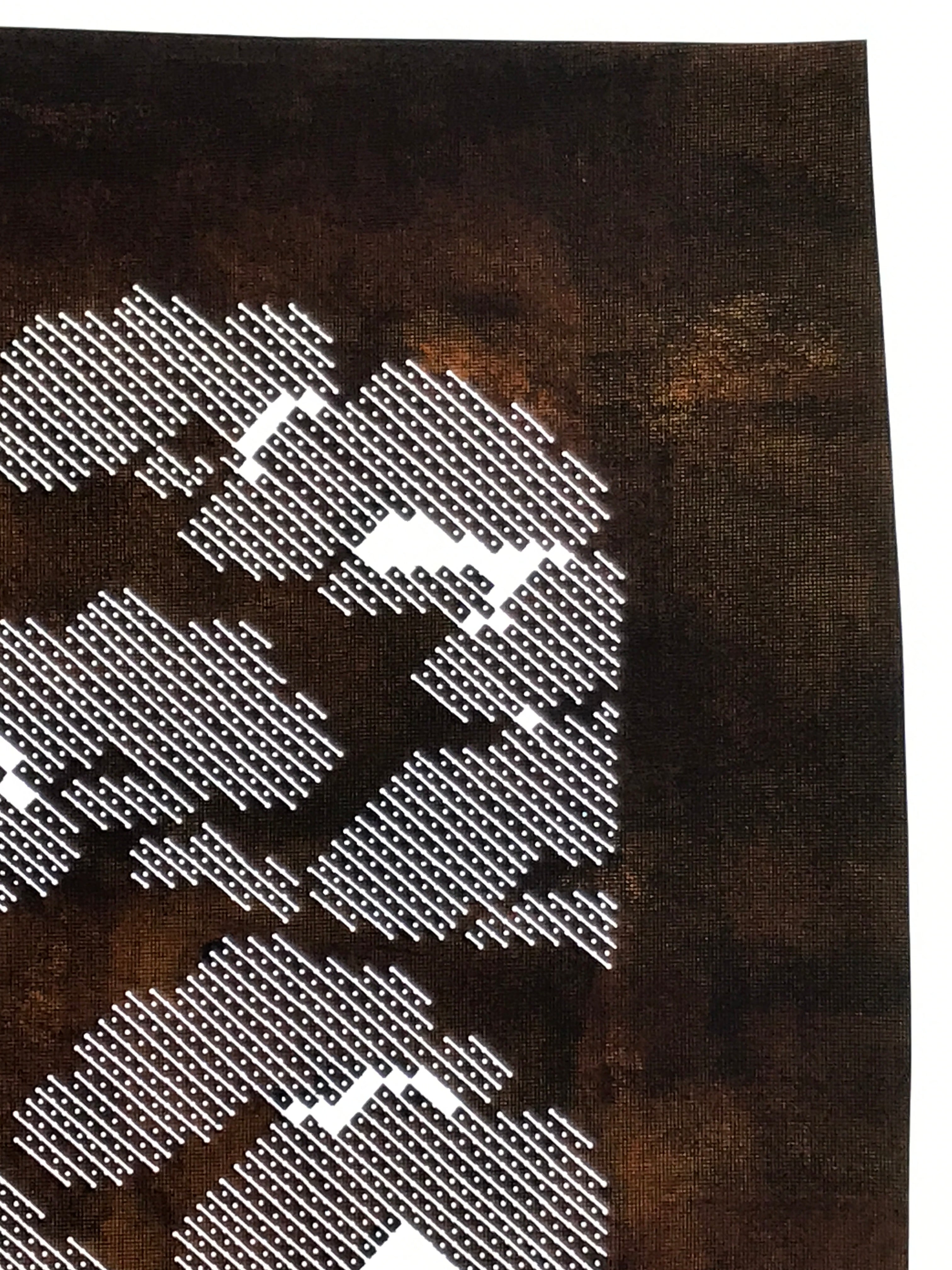Japanese Katagami Paper Kimono Stencil Vtg Katazome Pine Dot Shochikubai A817