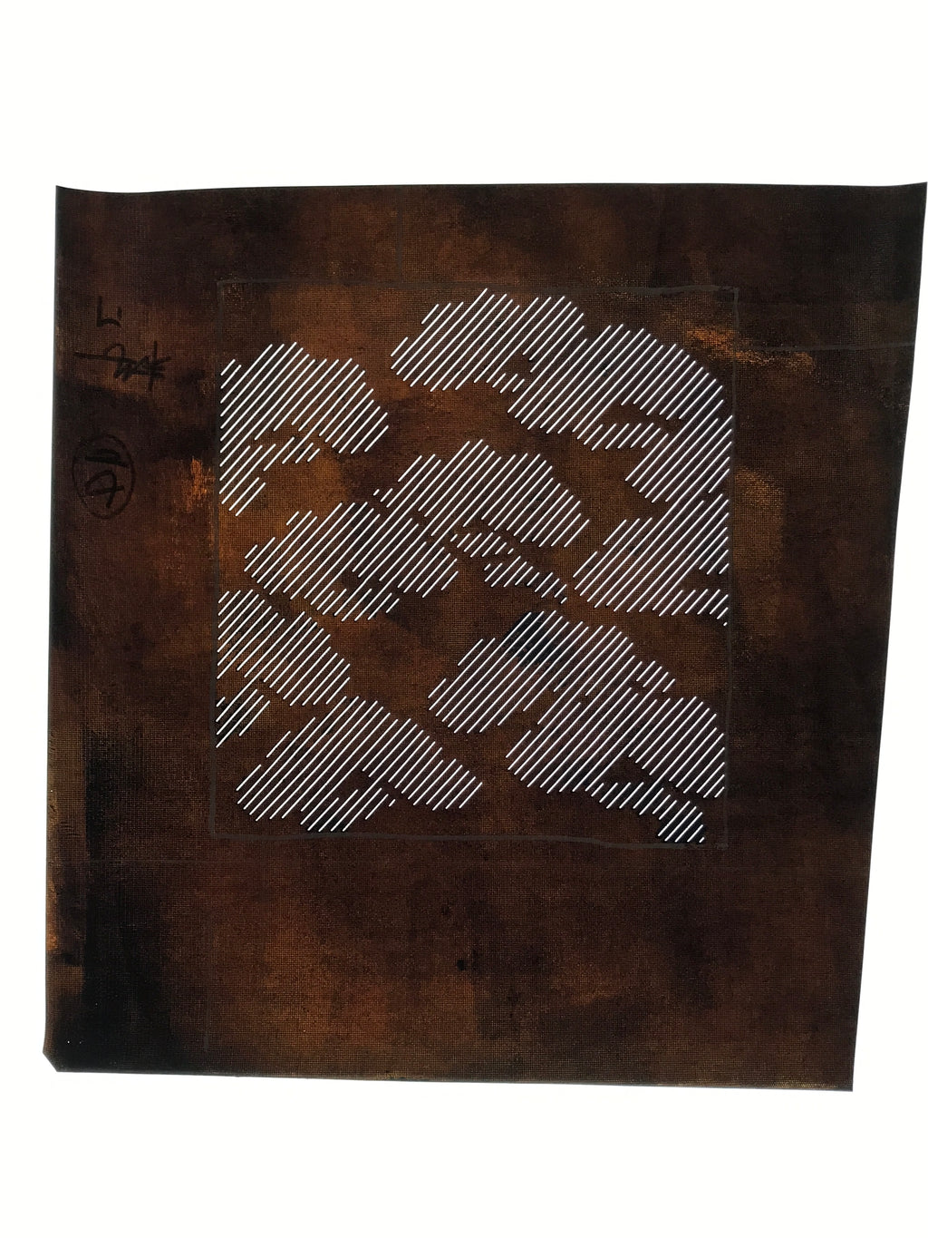 Japanese Katagami Paper Kimono Stencil Vtg Katazome Pine Line Shochikubai A816