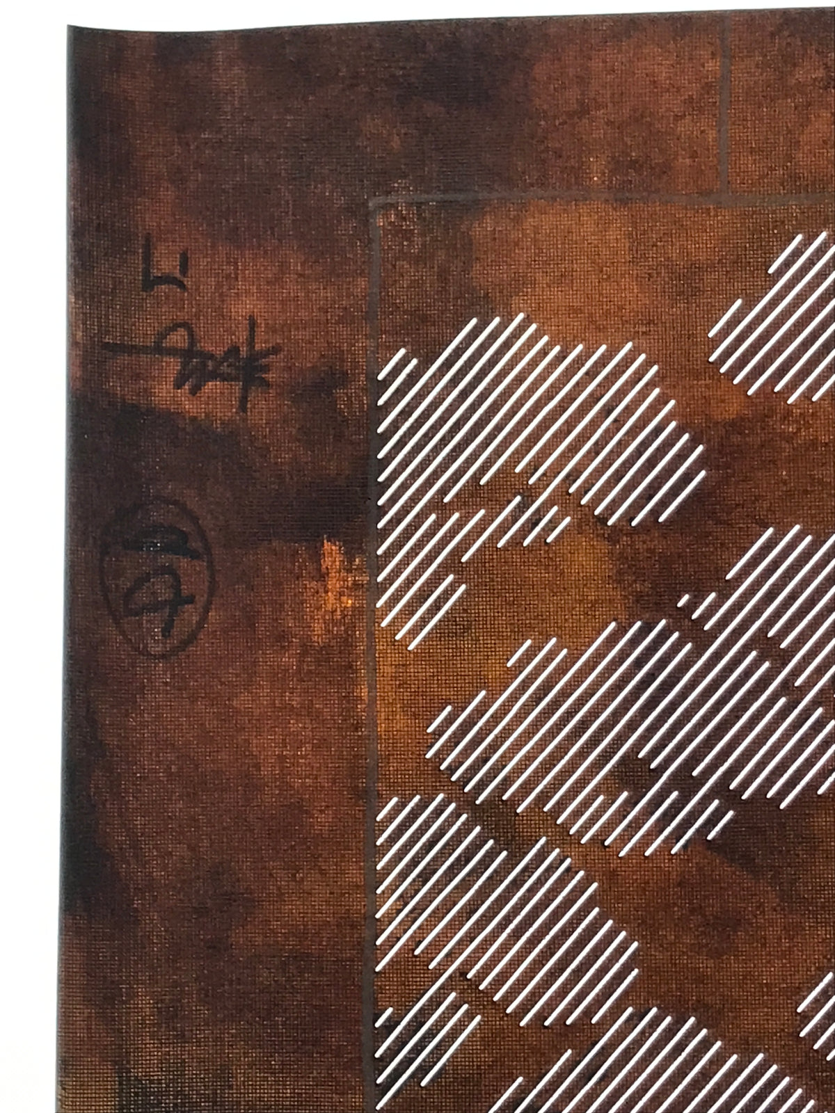 Japanese Katagami Paper Kimono Stencil Vtg Katazome Pine Line Shochikubai A816