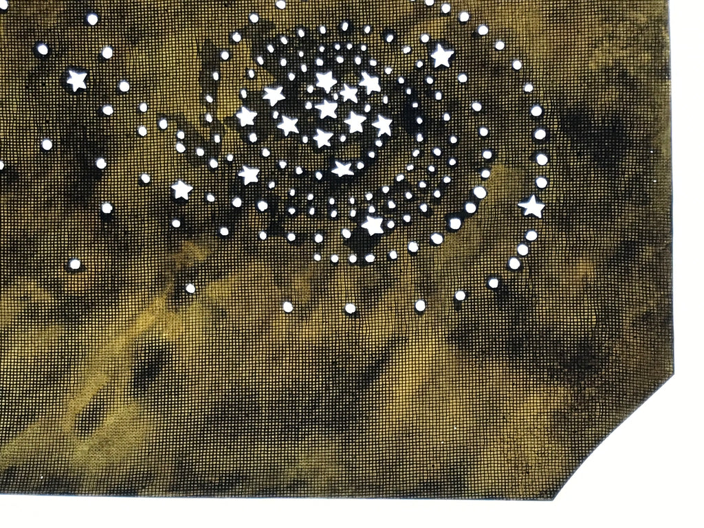 Japanese Katagami Paper Kimono Stencil Vtg Katazome Star Universe Swirl A806