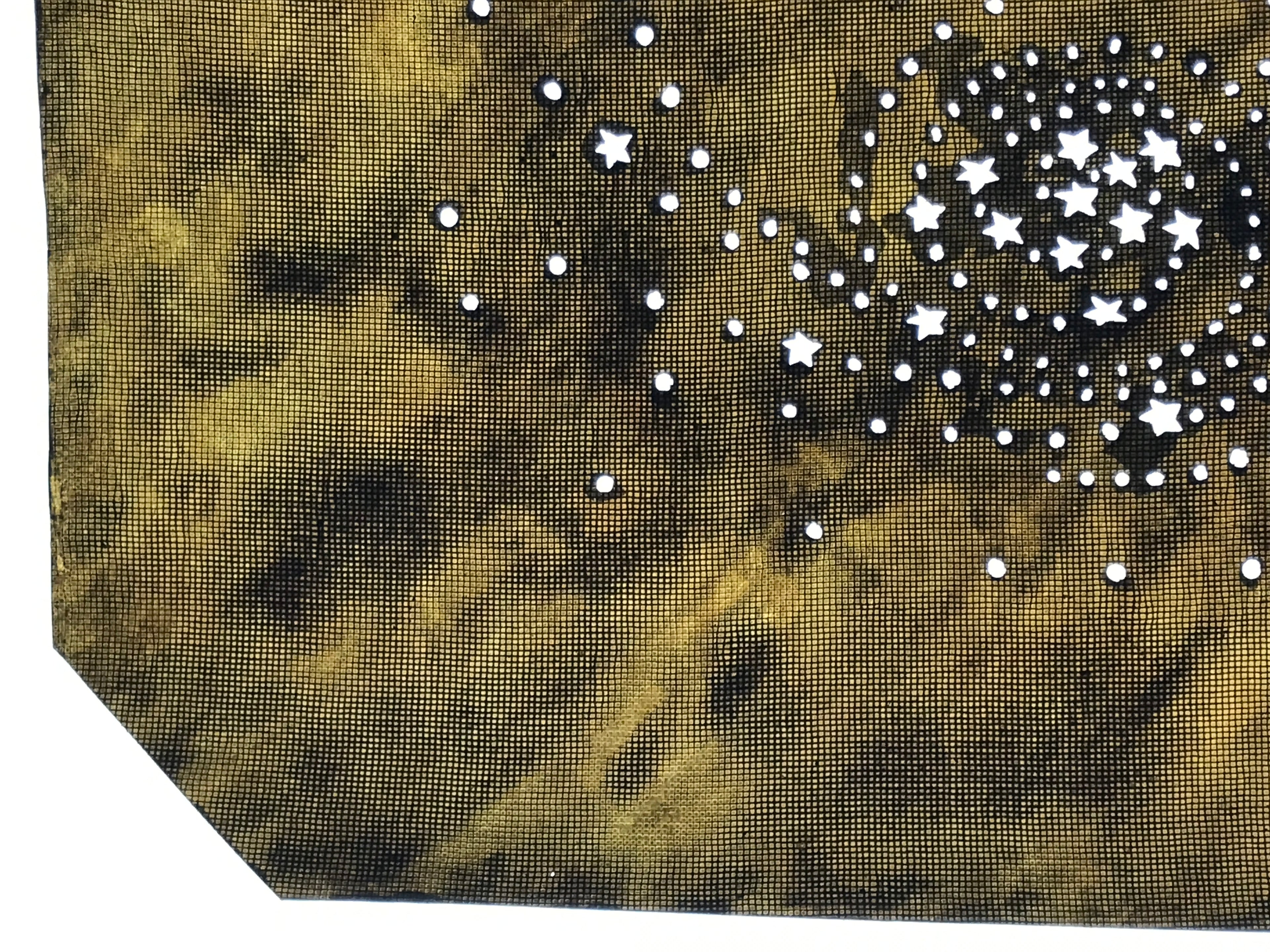 Japanese Katagami Paper Kimono Stencil Vtg Katazome Star Universe Swirl A806
