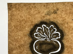 Japanese Katagami Paper Kimono Stencil Vtg Katazome Turnip Kabu Vegetable A887