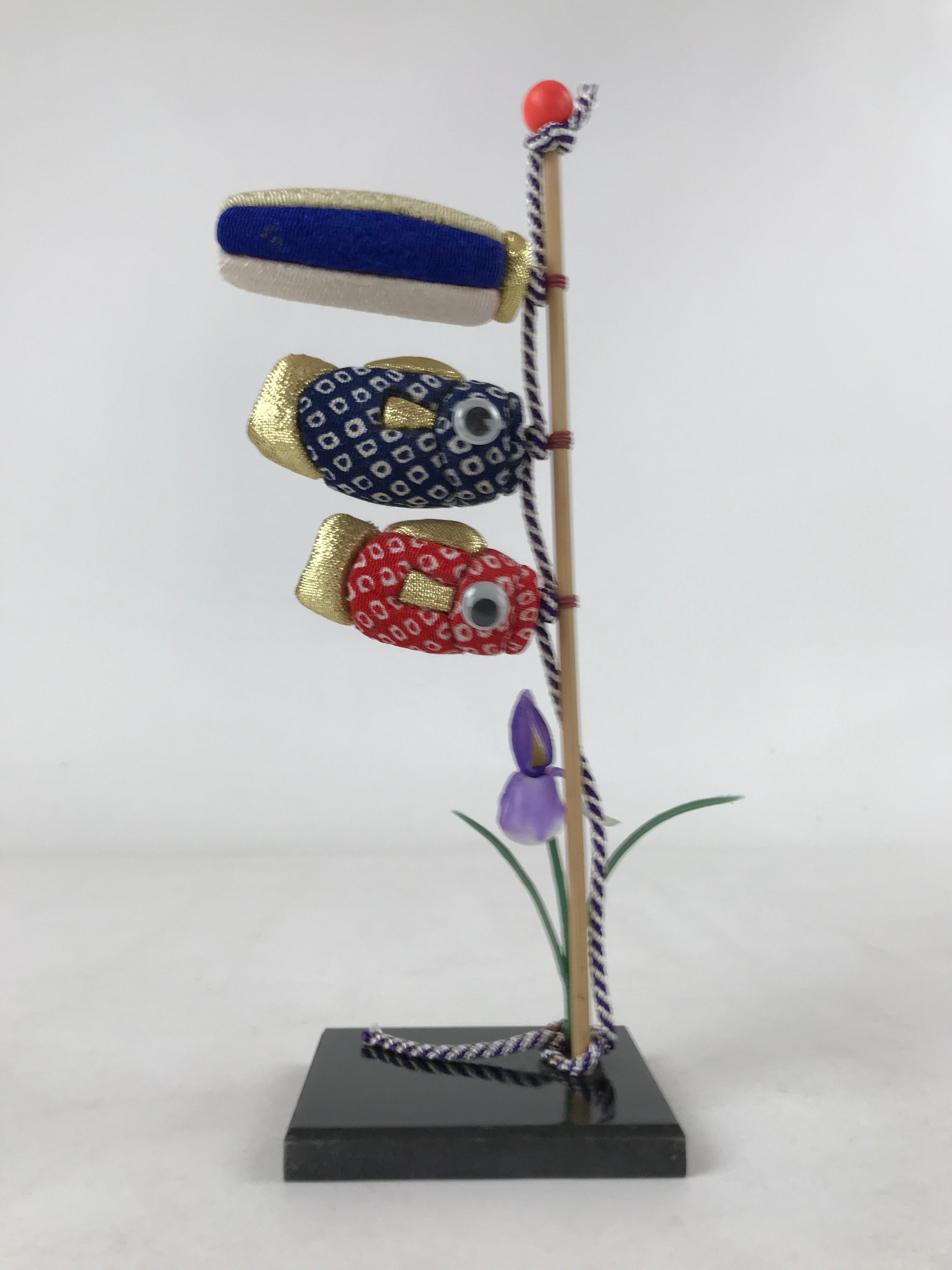 Japanese Kimekomi Koinobori Vtg Children Day Festival Blue Red Gold ID554