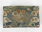 Japanese Kimono Dress Clutch Bag Vtg Green Flowers Ceremony Occasion KB68