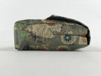 Japanese Kimono Dress Clutch Bag Vtg Green Flowers Ceremony Occasion KB68