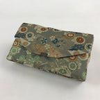 Japanese Kimono Dress Clutch Bag Vtg Green Flowers Ceremony Occasion KB68