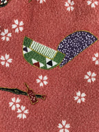 Japanese Kimono Dress Clutch Bag Vtg Pink Flowers Ceremony Occasion KB69