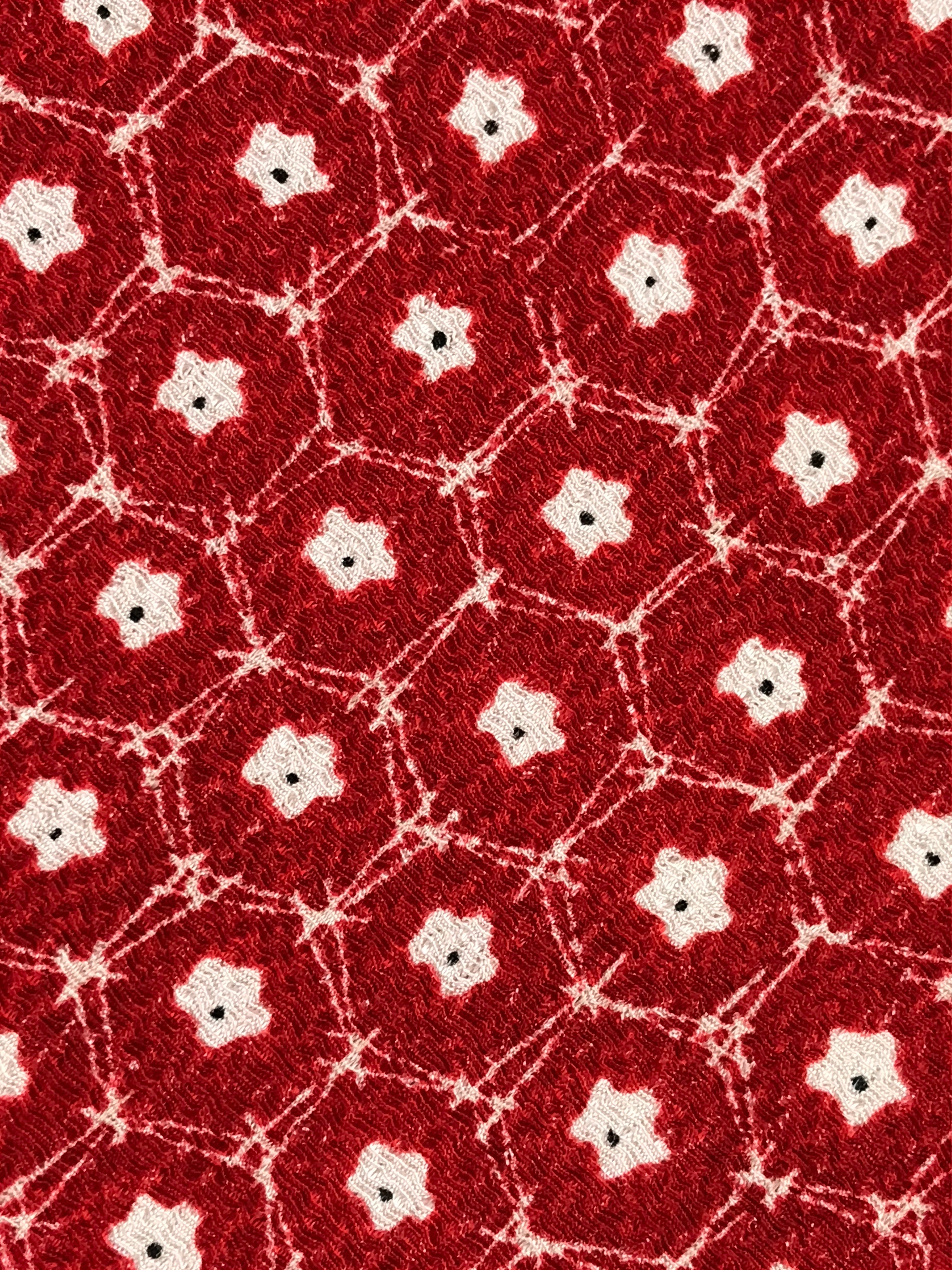 Japanese Kimono Dress Clutch Bag Vtg Red Flowers Ceremony Occasion KB67