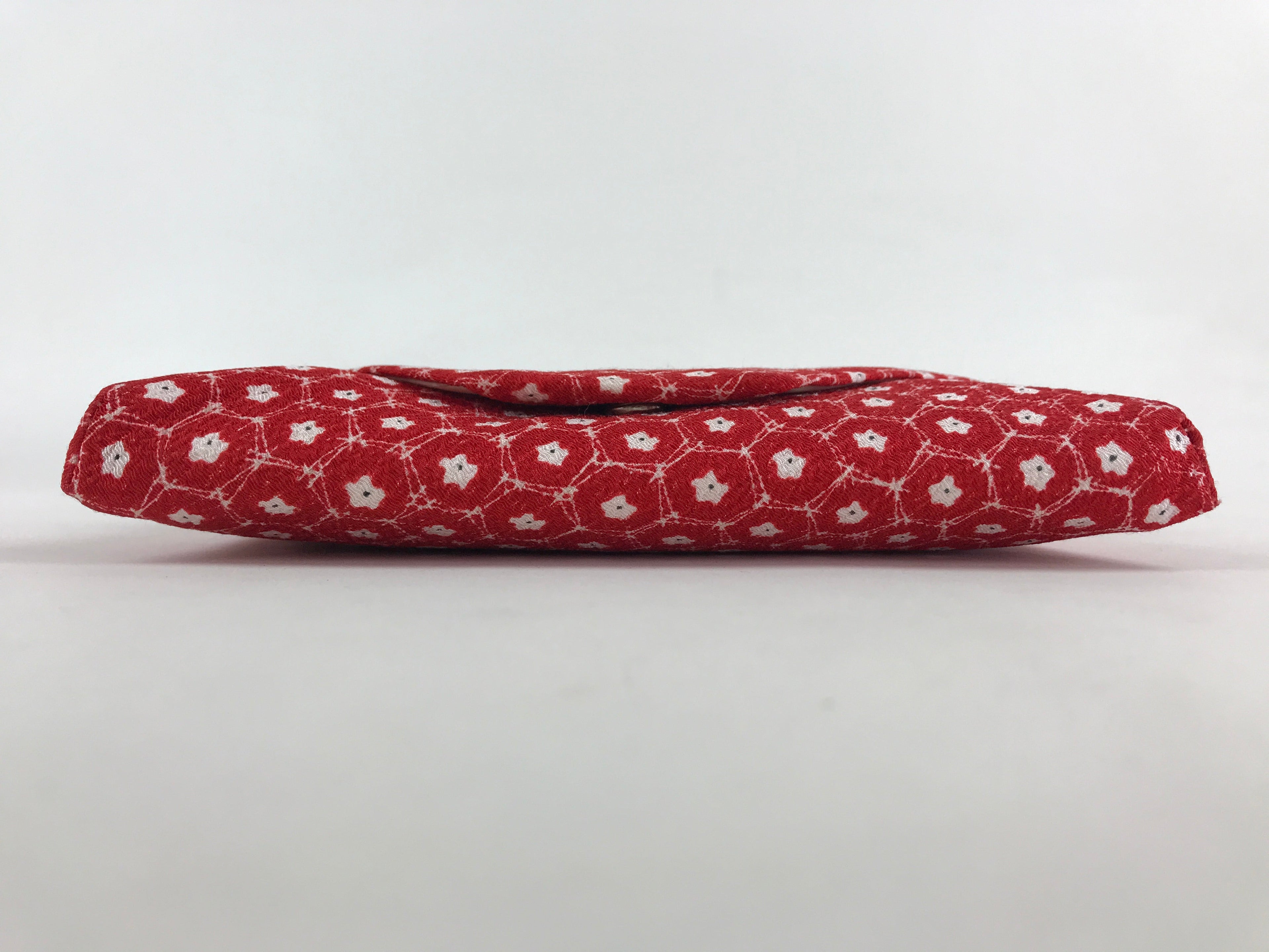 Japanese Kimono Dress Clutch Bag Vtg Red Flowers Ceremony Occasion KB67