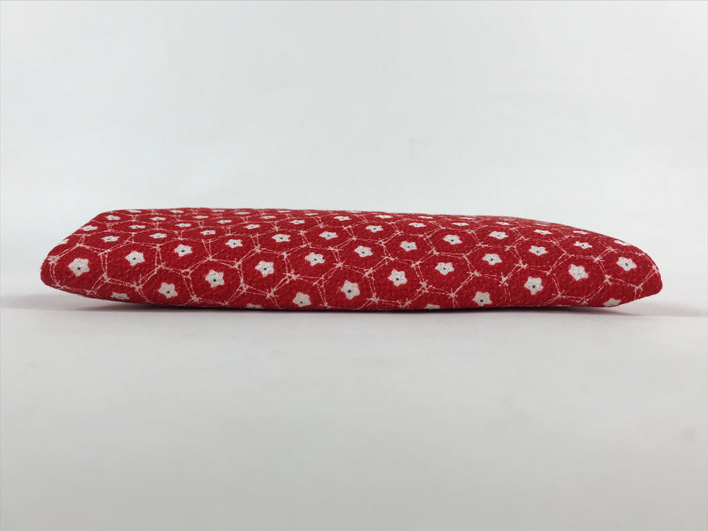Japanese Kimono Dress Clutch Bag Vtg Red Flowers Ceremony Occasion KB67