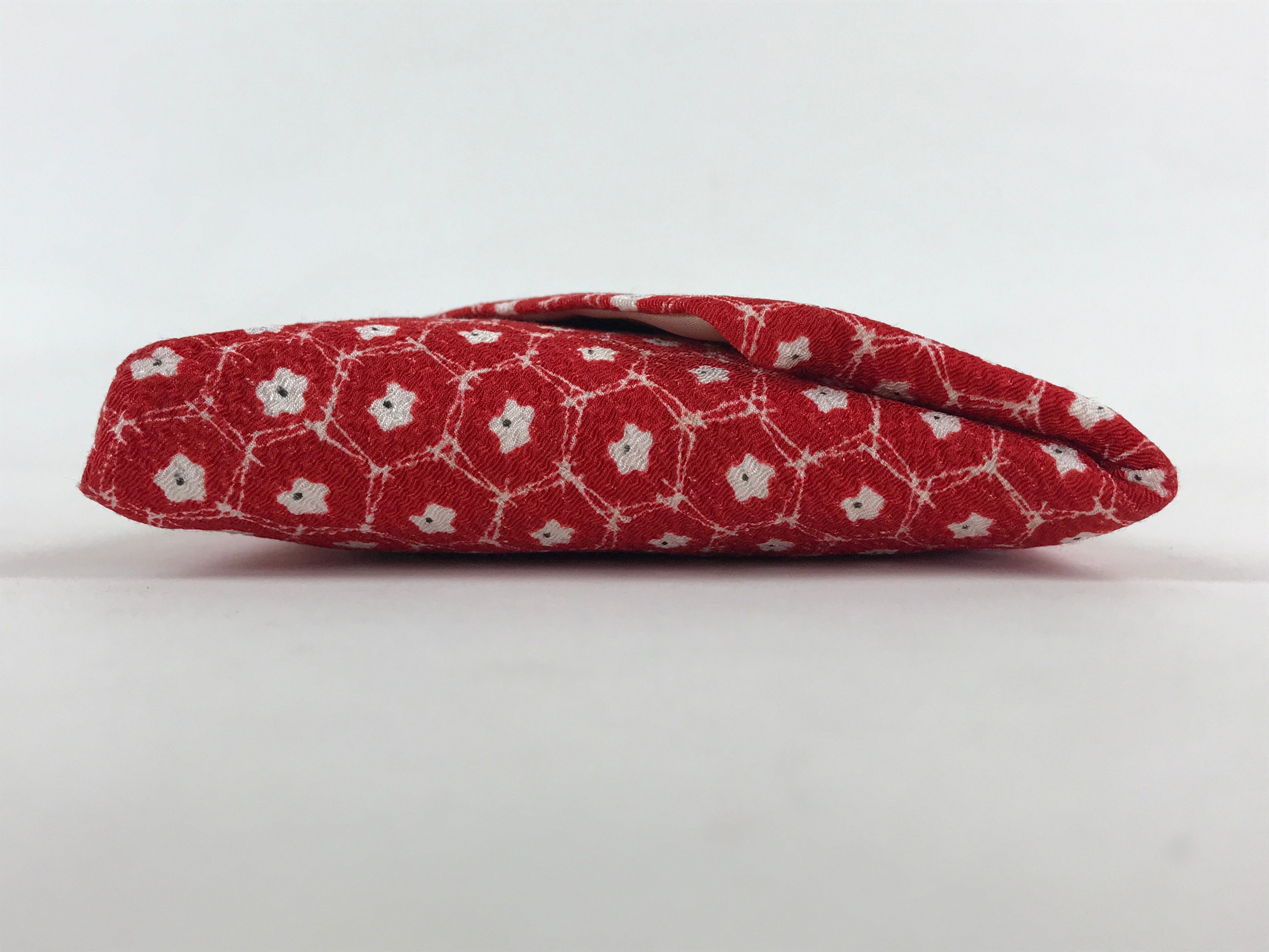 Japanese Kimono Dress Clutch Bag Vtg Red Flowers Ceremony Occasion KB67